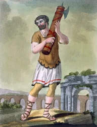 Um lictor, portador das fasces, ilustração de &39;L&39;Antique Rome&39;, gravado por Labrousse, publicado em 1796